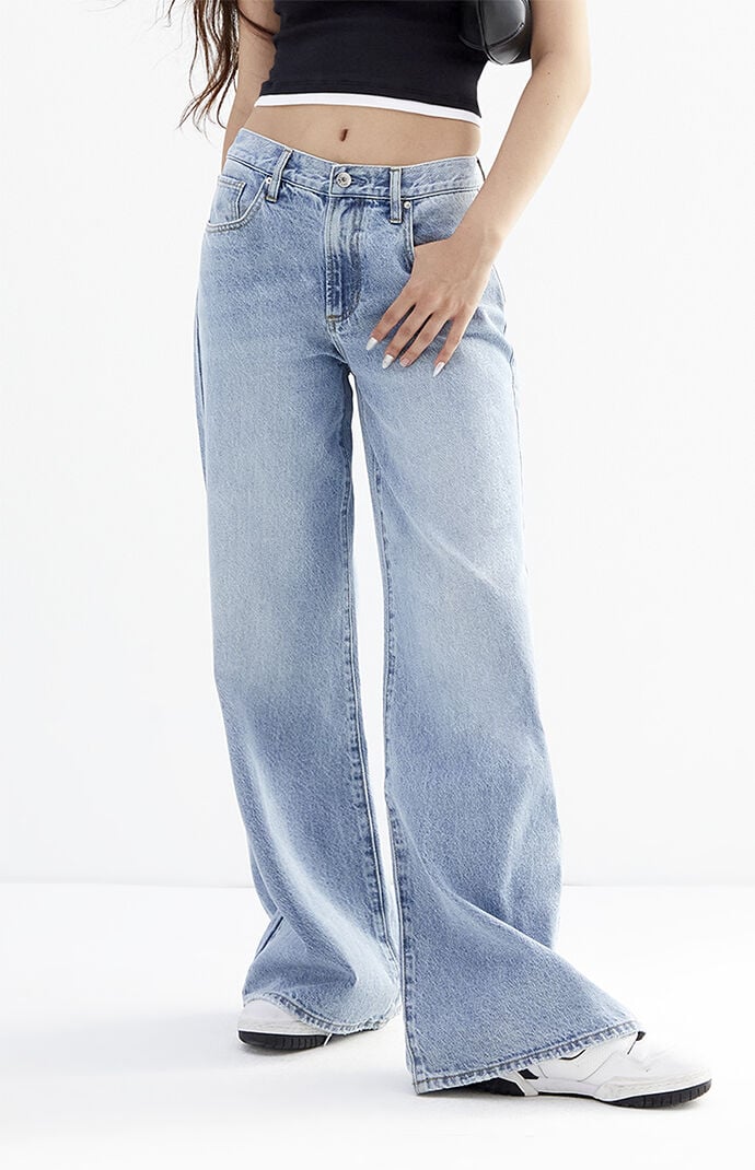 Image: Lena Light Indigo Low Rise Super Baggy Jeans