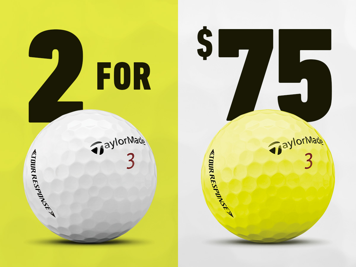 2 for $75 on Tour Response White and Yellow Golf Balls