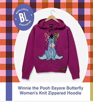 Winnie the Pooh Eeyore Butterfly Women's Knit Zippered Hoodie