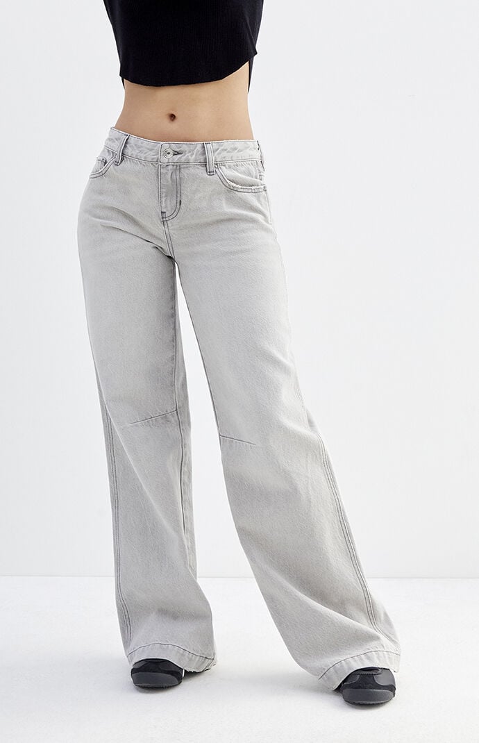 Image: Casey Light Gray Dart Low Rise Baggy Jeans