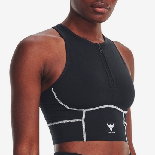 Under Armour Project Rock Meridian Zip Gym Tank Top Womens