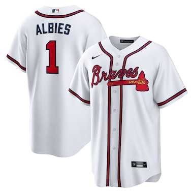  Nike Ozzie Albies White  Home Replica Player Name Jersey