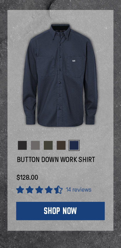 Button Down Work Shirt in Hunter Green