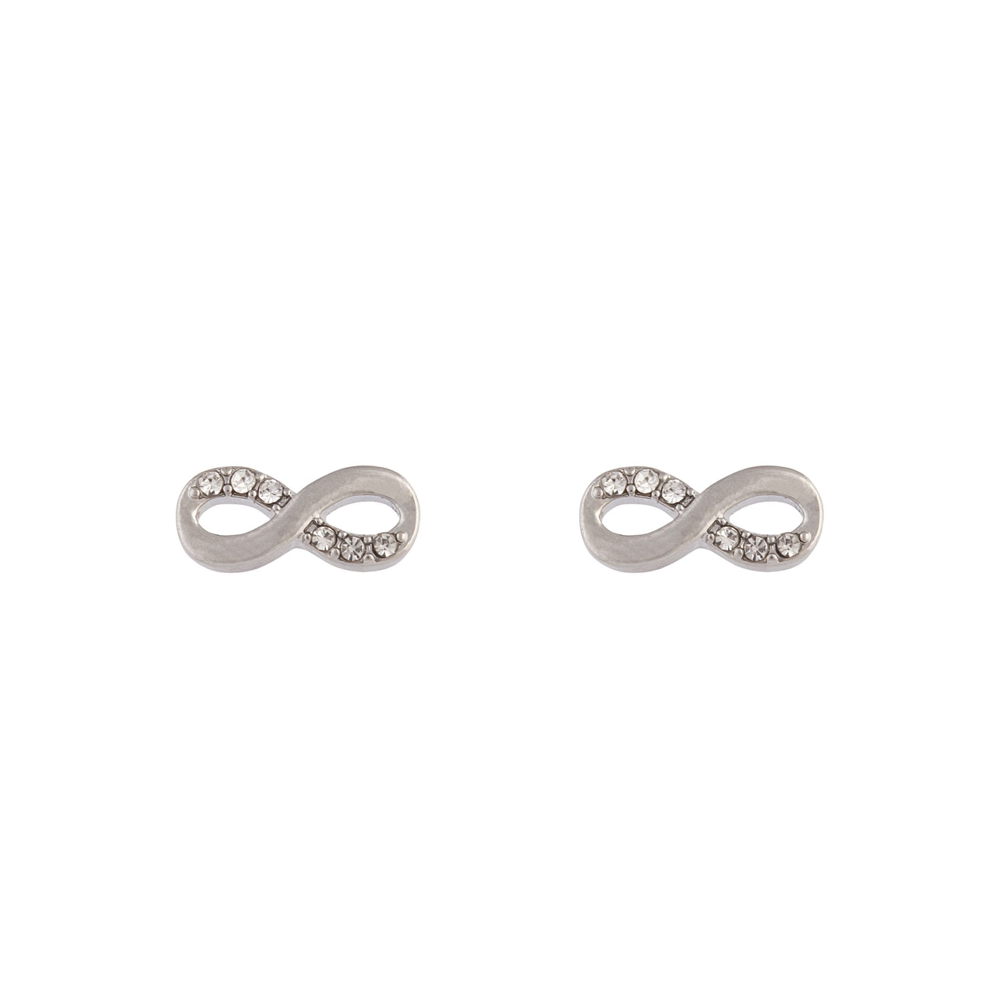 Image of Rhodium Infinity Diamante Earrings