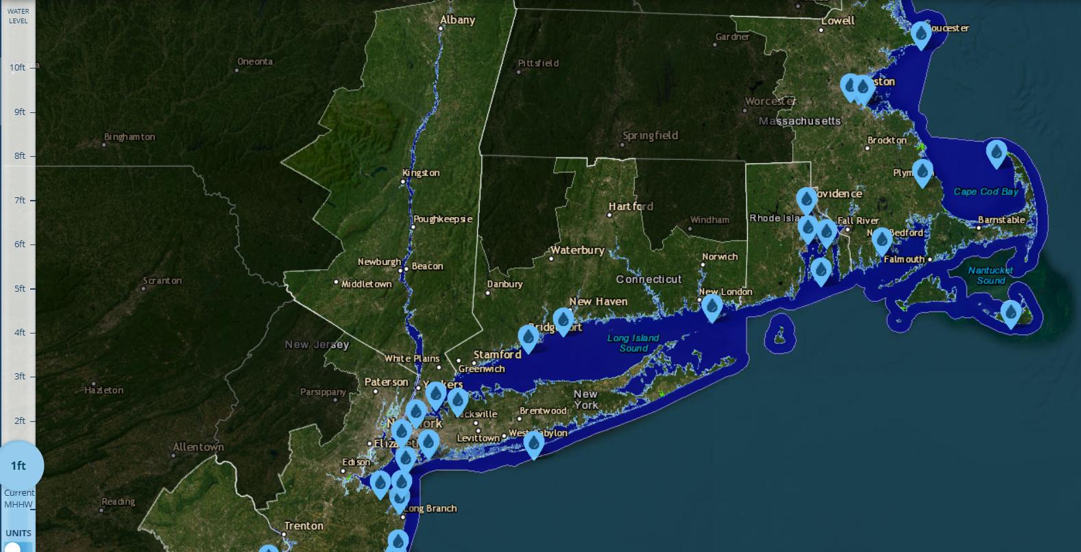 Sea level rise map