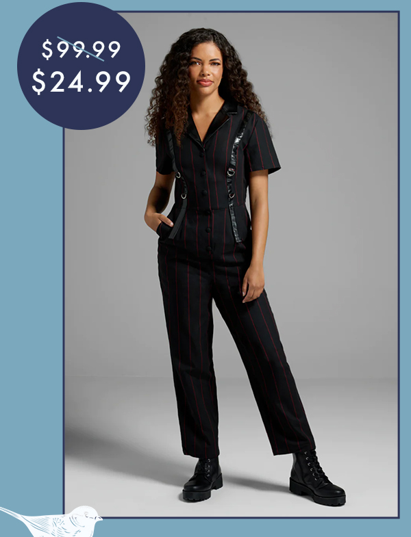 Harness The Power Pinstripe Jumpsuit