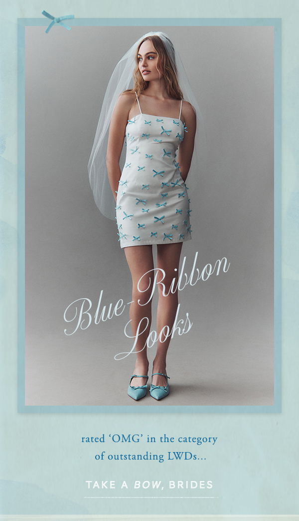 blue ribbon looks. rated 'OMG' in the category of outstanding LWDs... take a BOW brides