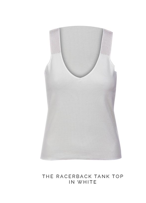 Racerback tank in white