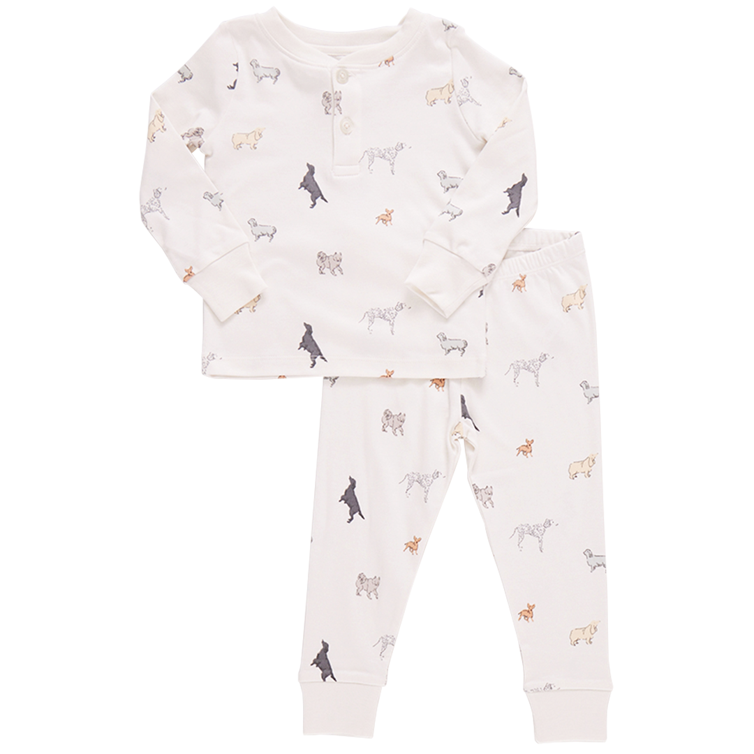 Image of Kids Organic Henley PJ - Tiny Dogs