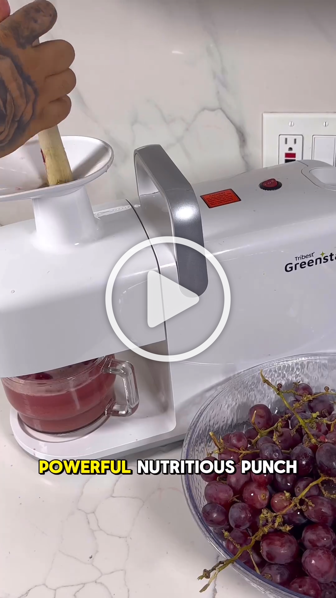  @jonny_juicer juices grapes (seeds and stems included!) effortlessly with the Greenstar 5 Juicer. 