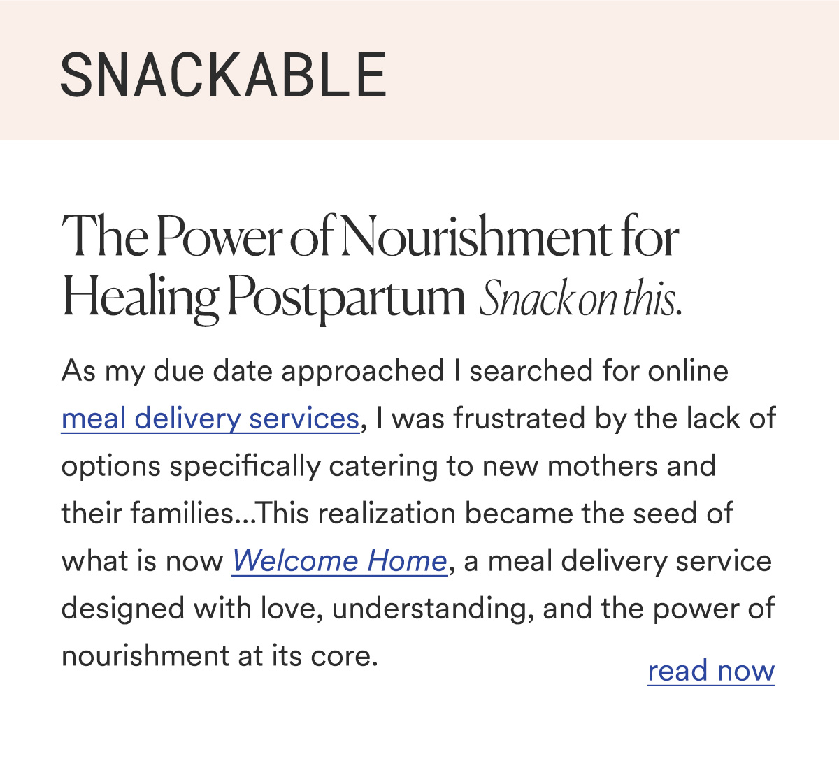 SNACKABLE The Power of Nourishment for Healing Postpartum