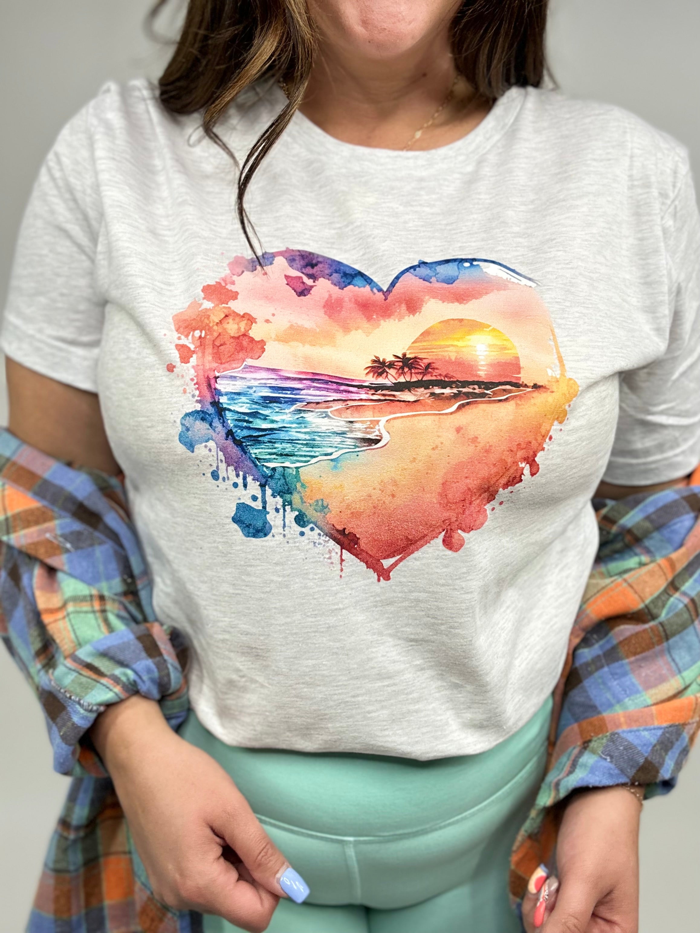 Image of Beach Sunset in my Heart Graphic Tee