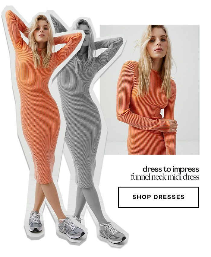 dress to impress funnel neck midi dress SHOP FDresses