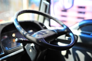 Transportation - Steering Wheel in Truck Cabin