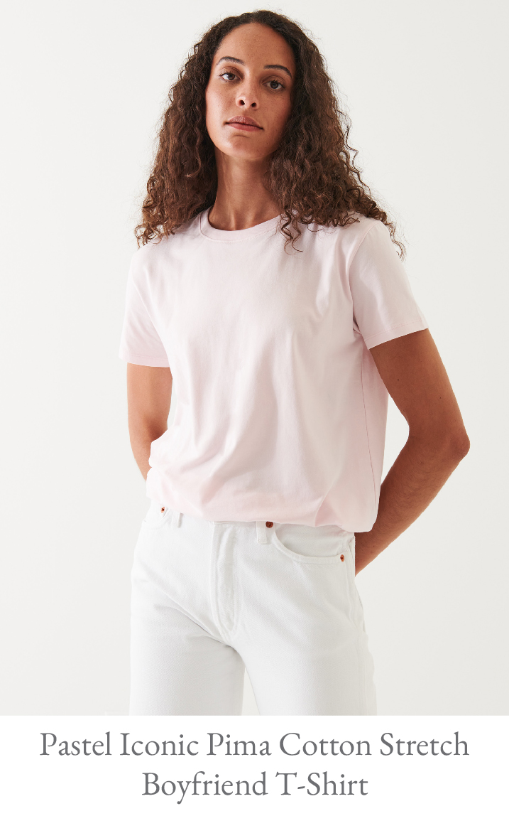 PASTEL ICONIC PIMA COTTON STRETCH BOYFRIEND T-SHIRT