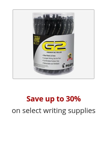 Save up to 30% on select writing supplies