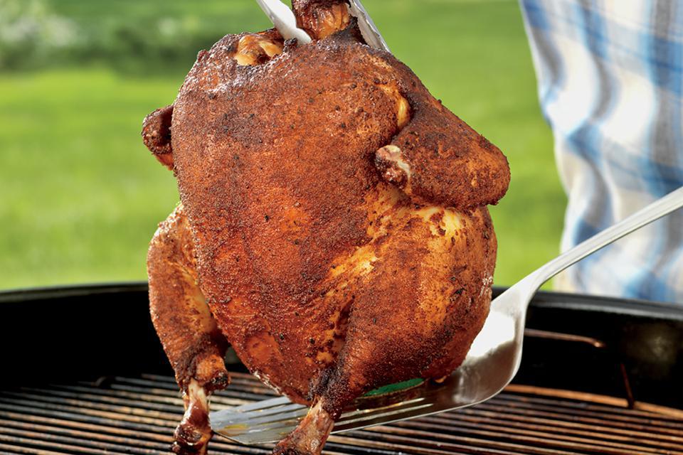 Hickory Smoked Beer Can Chicken