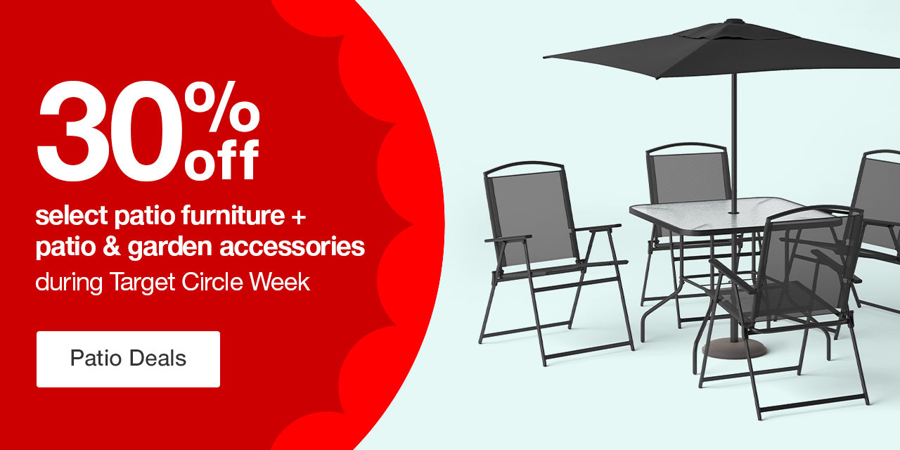 30% off select patio furniture + patio & garden accessories during Target Circle Week Patio Deals ›