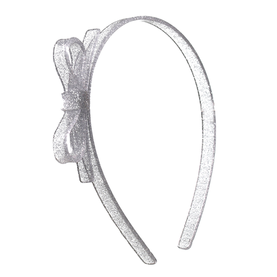 Image of Bow Headband - Silver Glitter