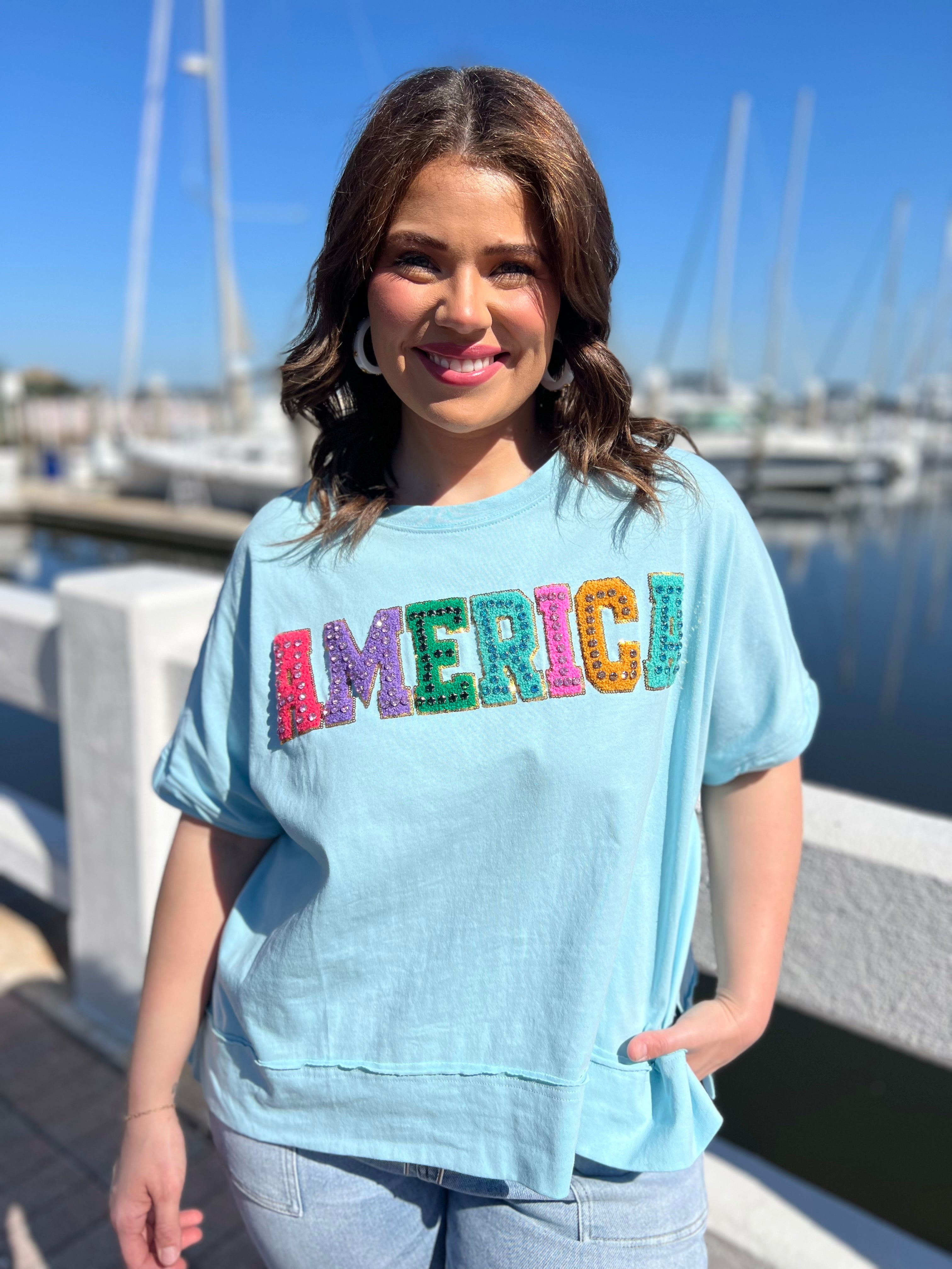 Image of America Rhinestone Top