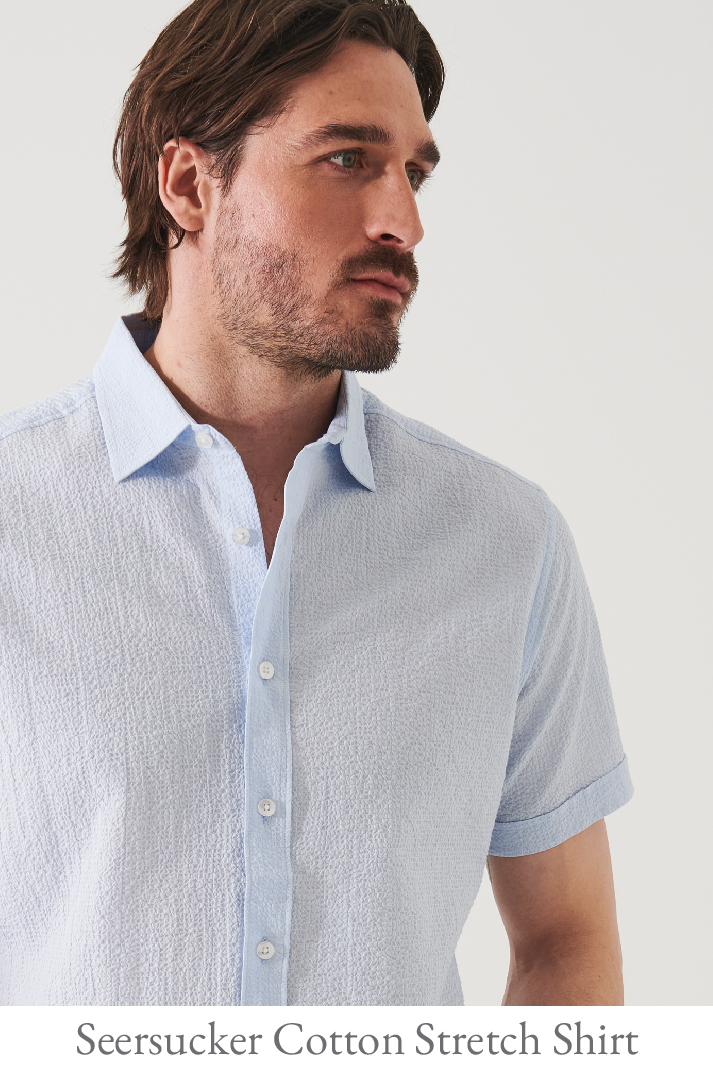 SEERSUCKER COTTON STRETCH SHIRT