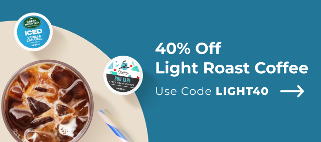 Get 40% off light roast coffee with code LIGHT40