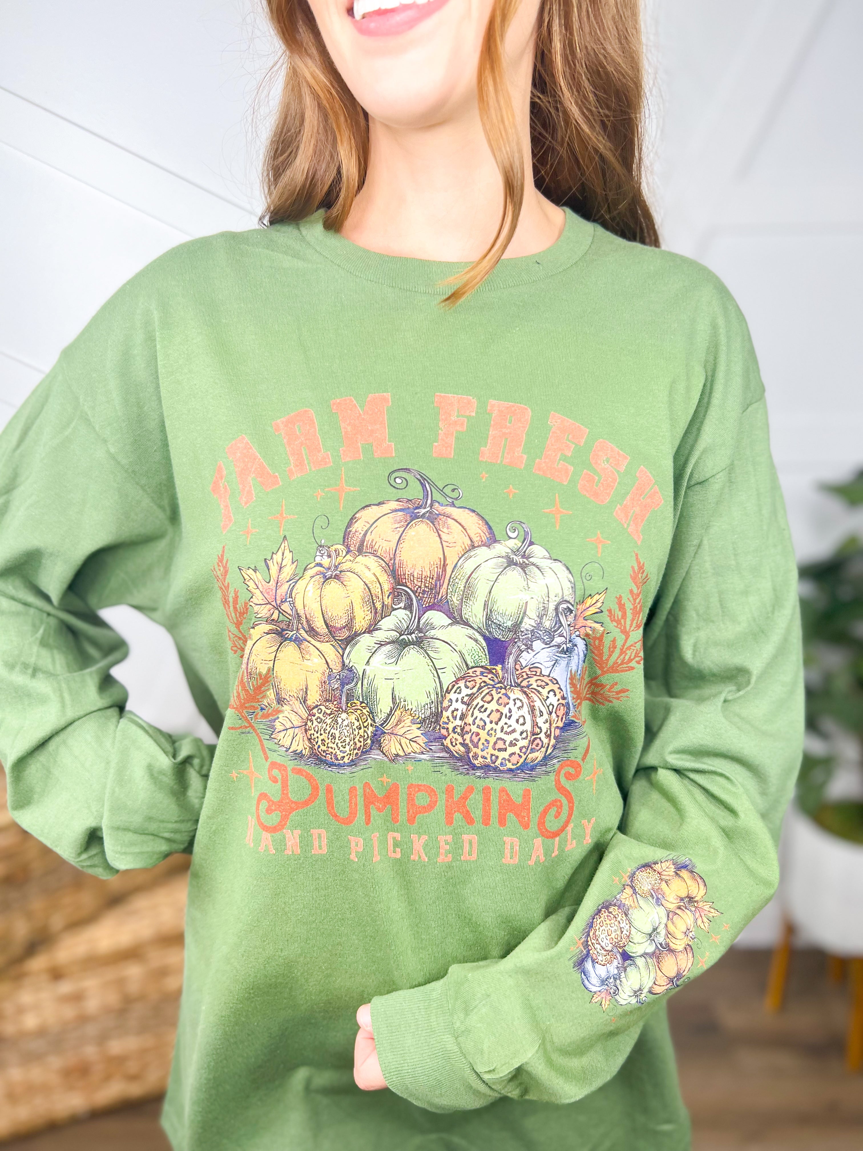 Image of Farm Fresh Pumpkins Graphic Long Sleeve