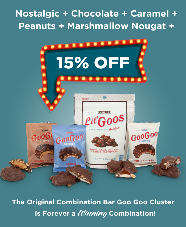 15% Off Goo Goo Clusters