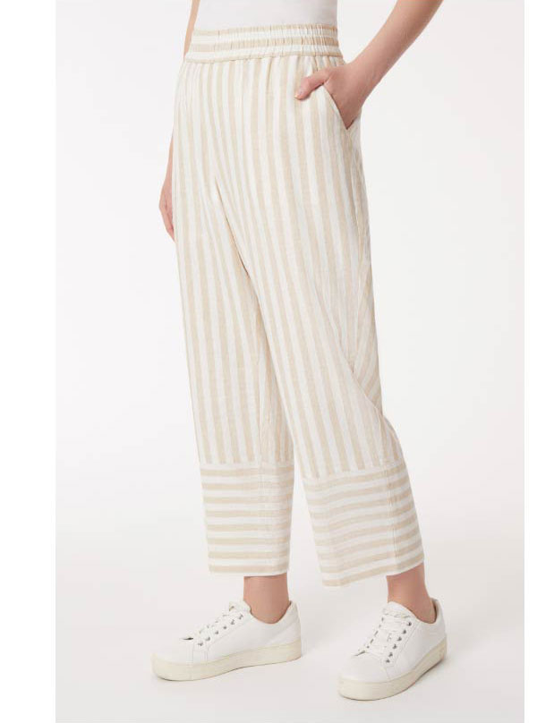 Striped Pull-On Drawstring Trousers