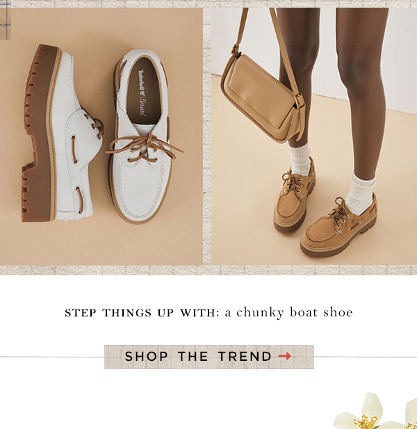 step things up with: a chunky boat shoe. shop the trend.