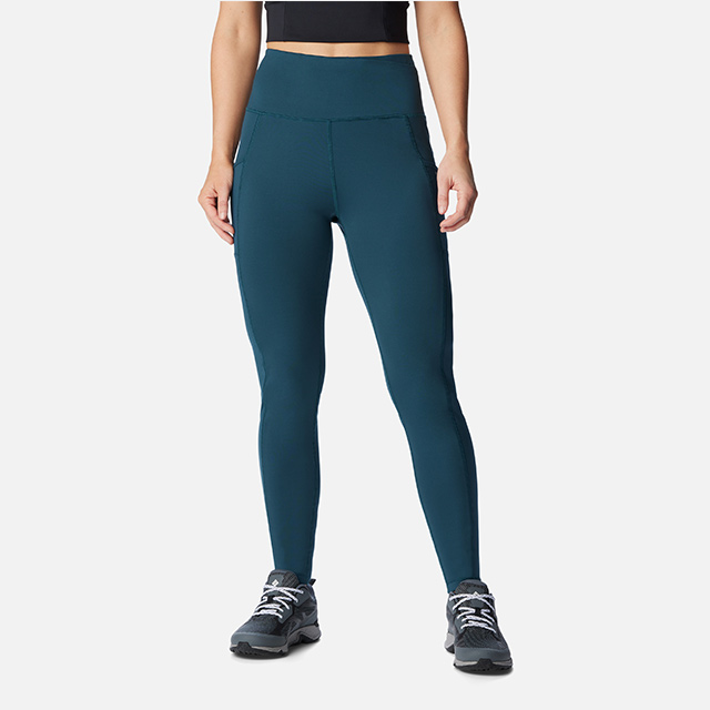 Woman in teal leggings