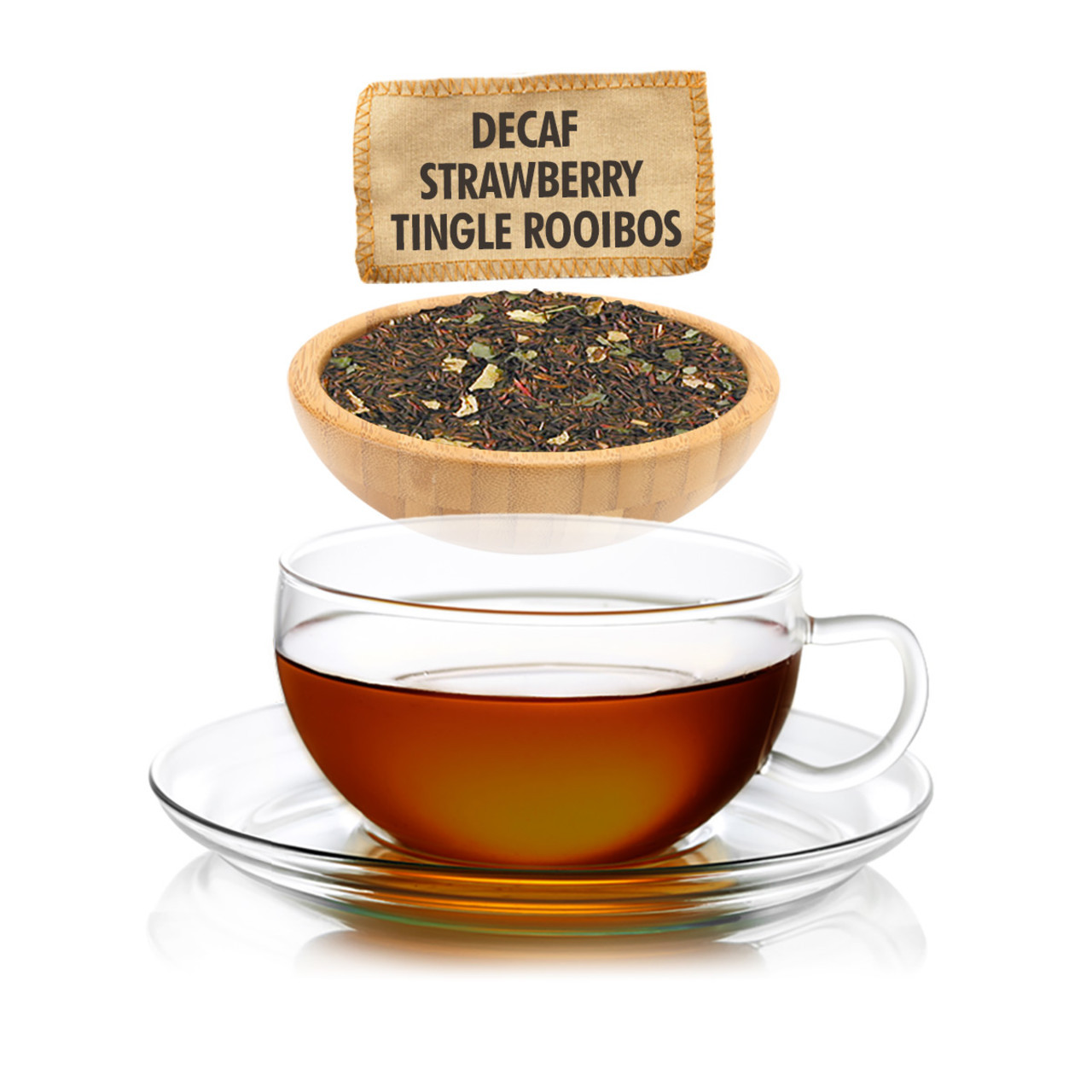 Image of Caffeine Free Strawberry Tingle Rooibos Tea  - Loose Leaf - Sampler Size - 1oz